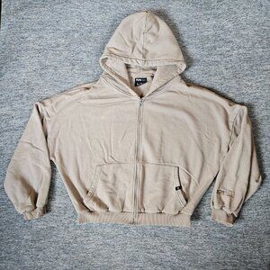 Popflex Cloud Hoodie Women’s Sweatshirt Beige Oversized Fit Zip Up L/XL Lounge